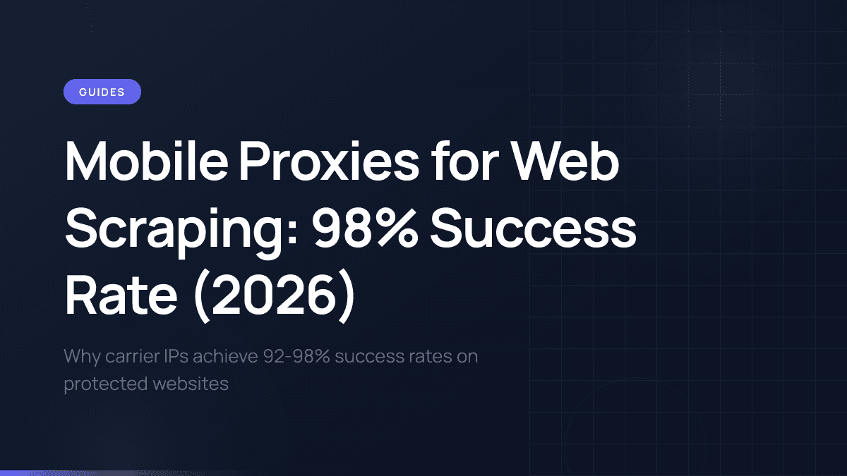 Mobile proxy infrastructure for professional web scraping operations.