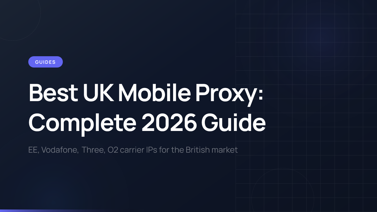 UK mobile proxy infrastructure with British carrier networks.