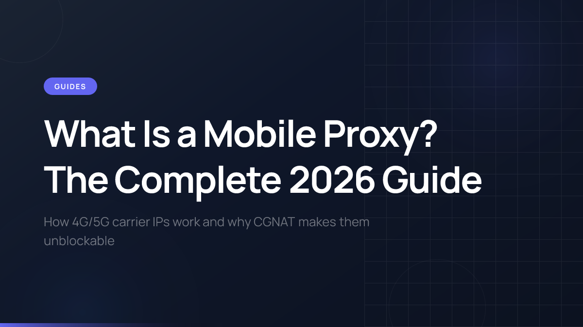 Conceptual illustration of mobile proxy architecture with CGNAT and carrier networks.